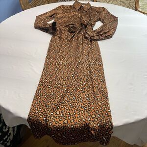 Anna Kay Women’s Leopard Maxi Dress Size Small